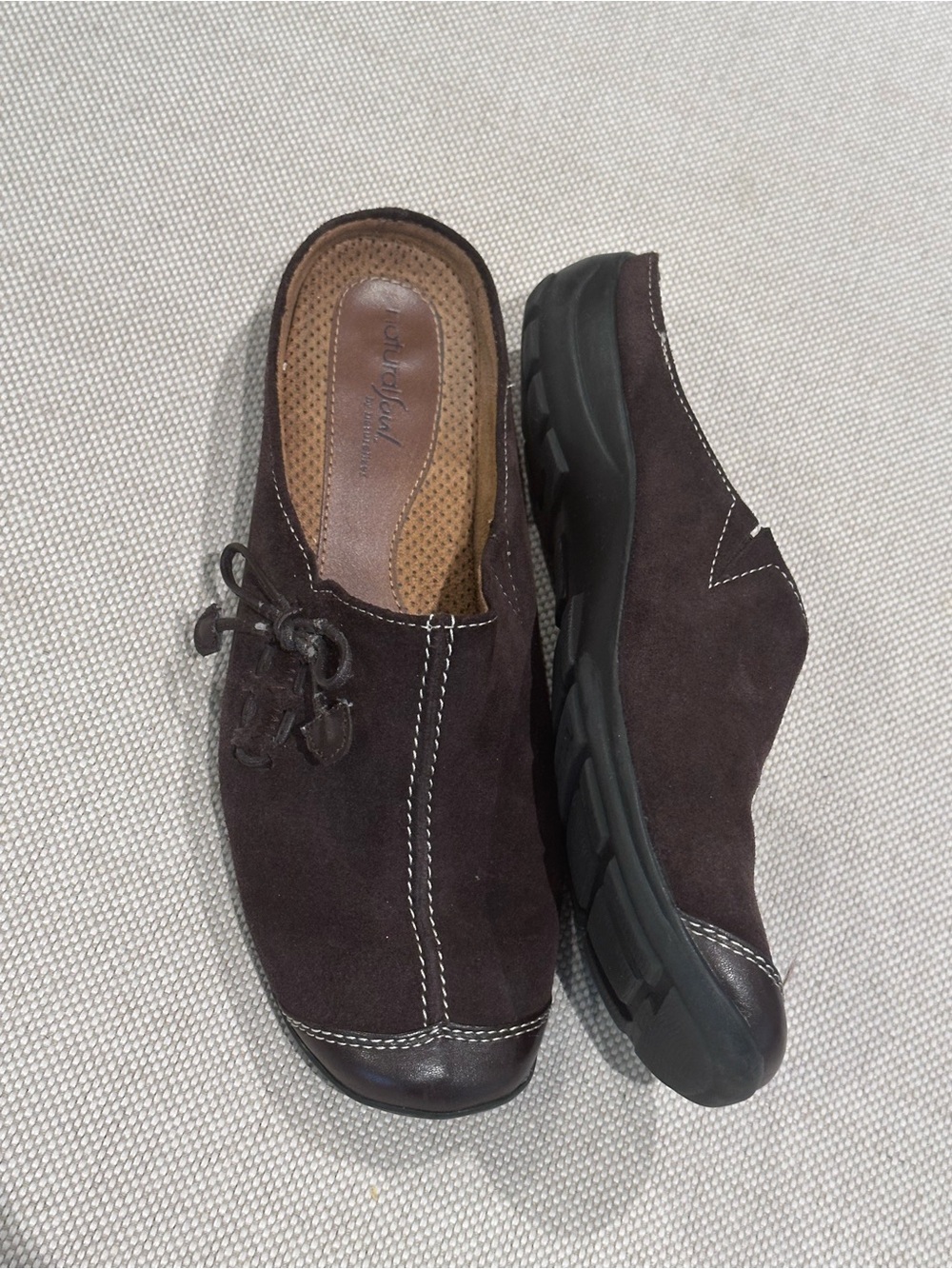 NATURAL SOUL size 8.5 Naturalizer Suede Brown Slip-On Leather Comfort Loafer NEW - Picture 8 of 9